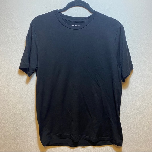 unbound Other - ‘Unbound Merino’ Wool Crew Neck T-Shirt Black Sz L